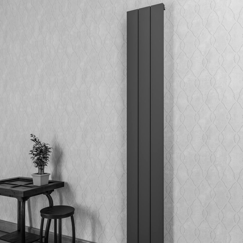 [20434032] Drama Aluminium Radiator 28x180 cm Mat Zwart