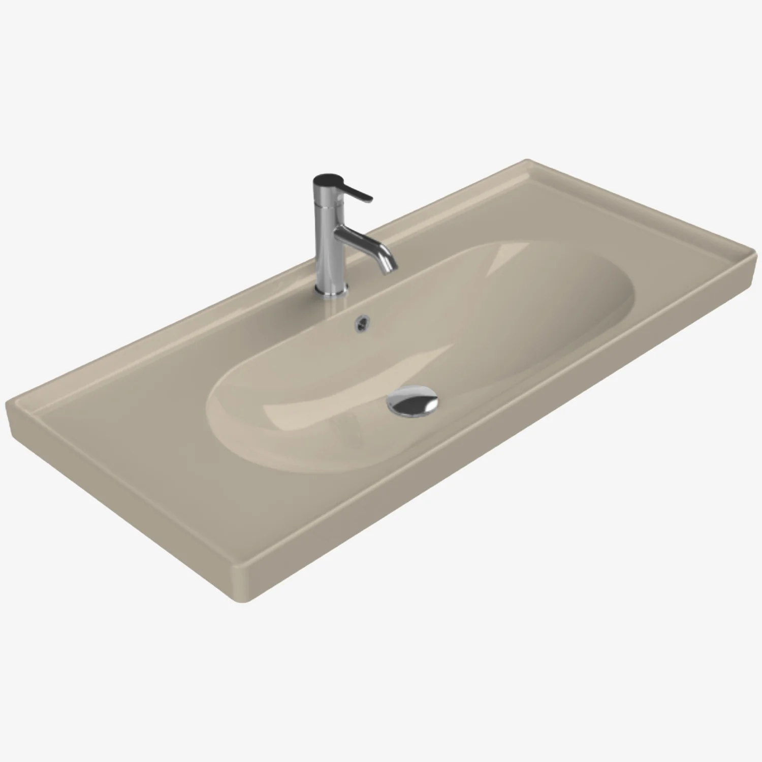 [10512298] Arya keramische wastafel 120 cm Mat cappuccino