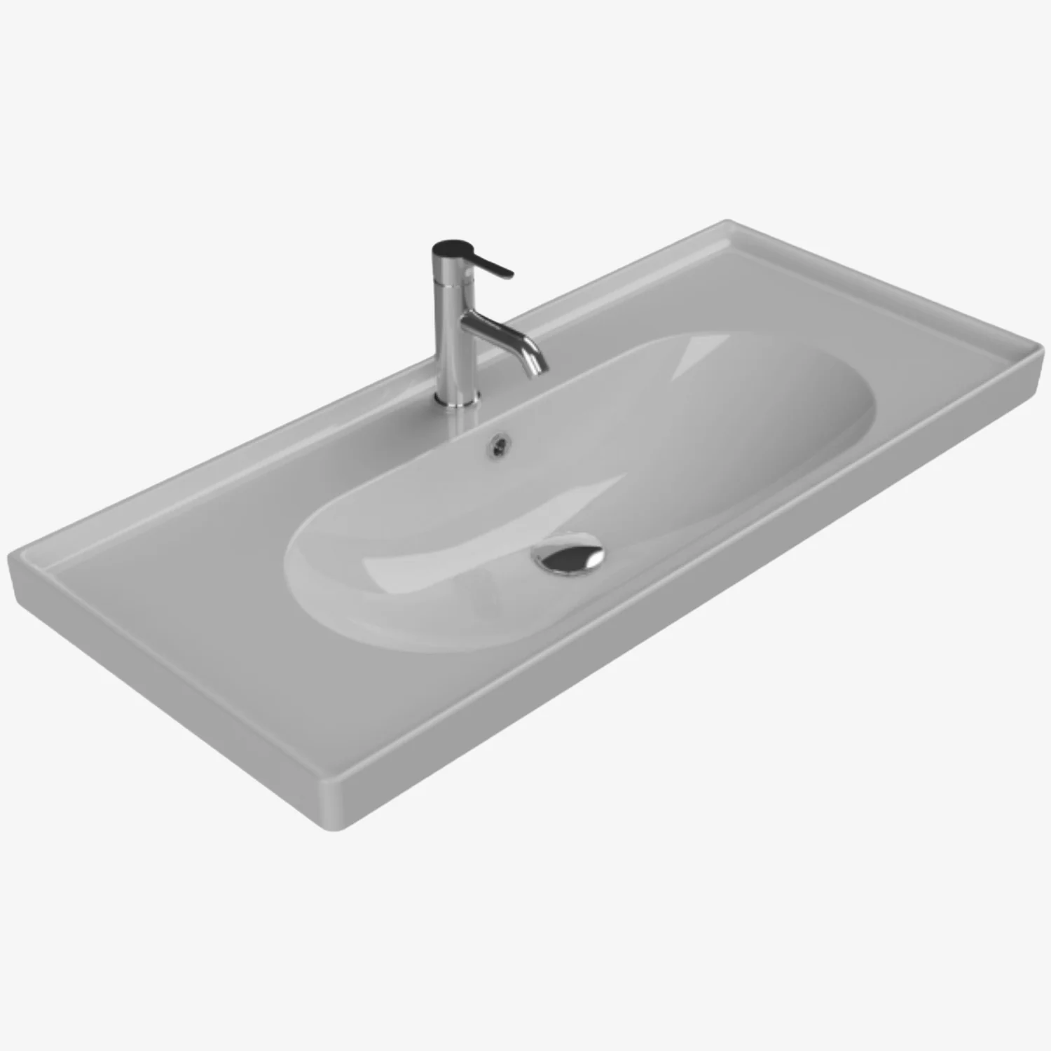 [10512300] Arya keramische wastafel 120 cm Mat grijs