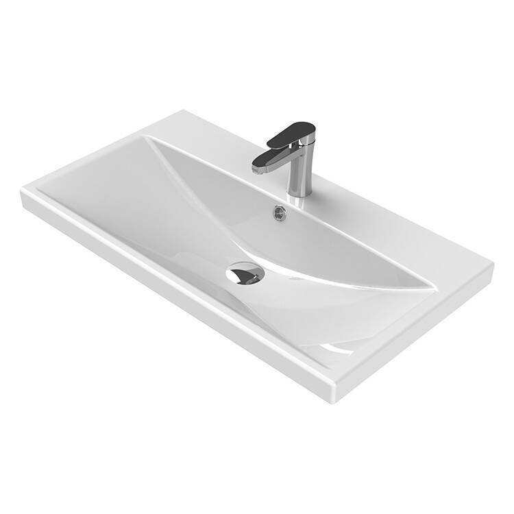 Elite Keramische Wastafel 80 cm Hoogglans Wit