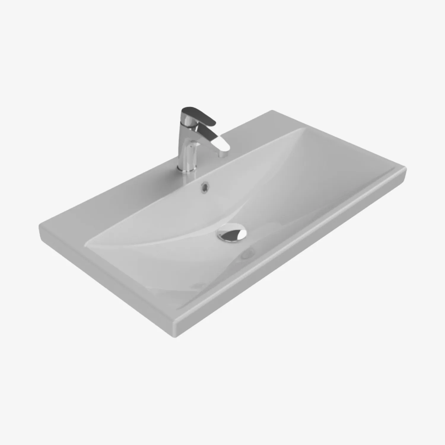 Elite keramische wastafel 100 cm Mat grijs