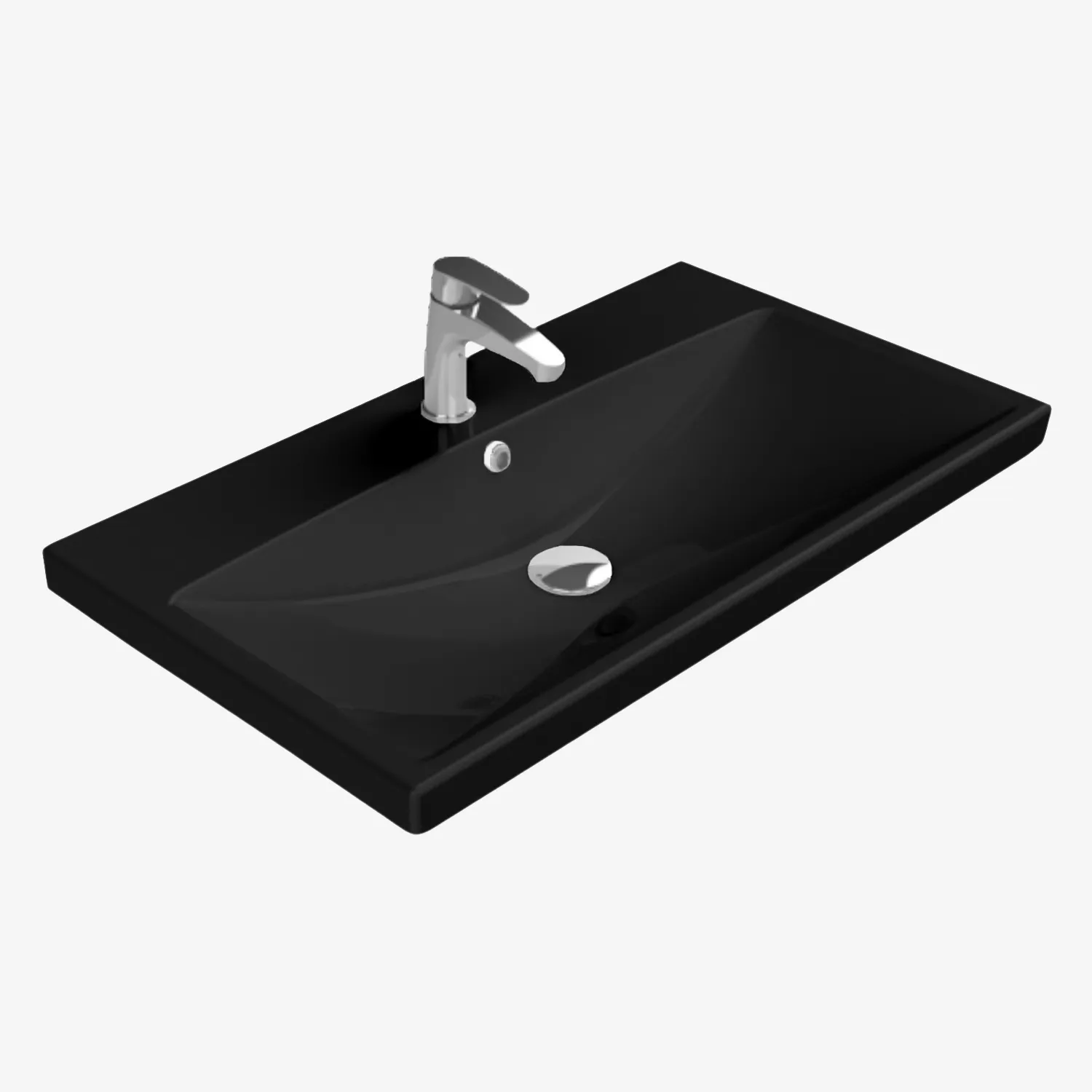 Elite keramische wastafel 100 cm Mat zwart