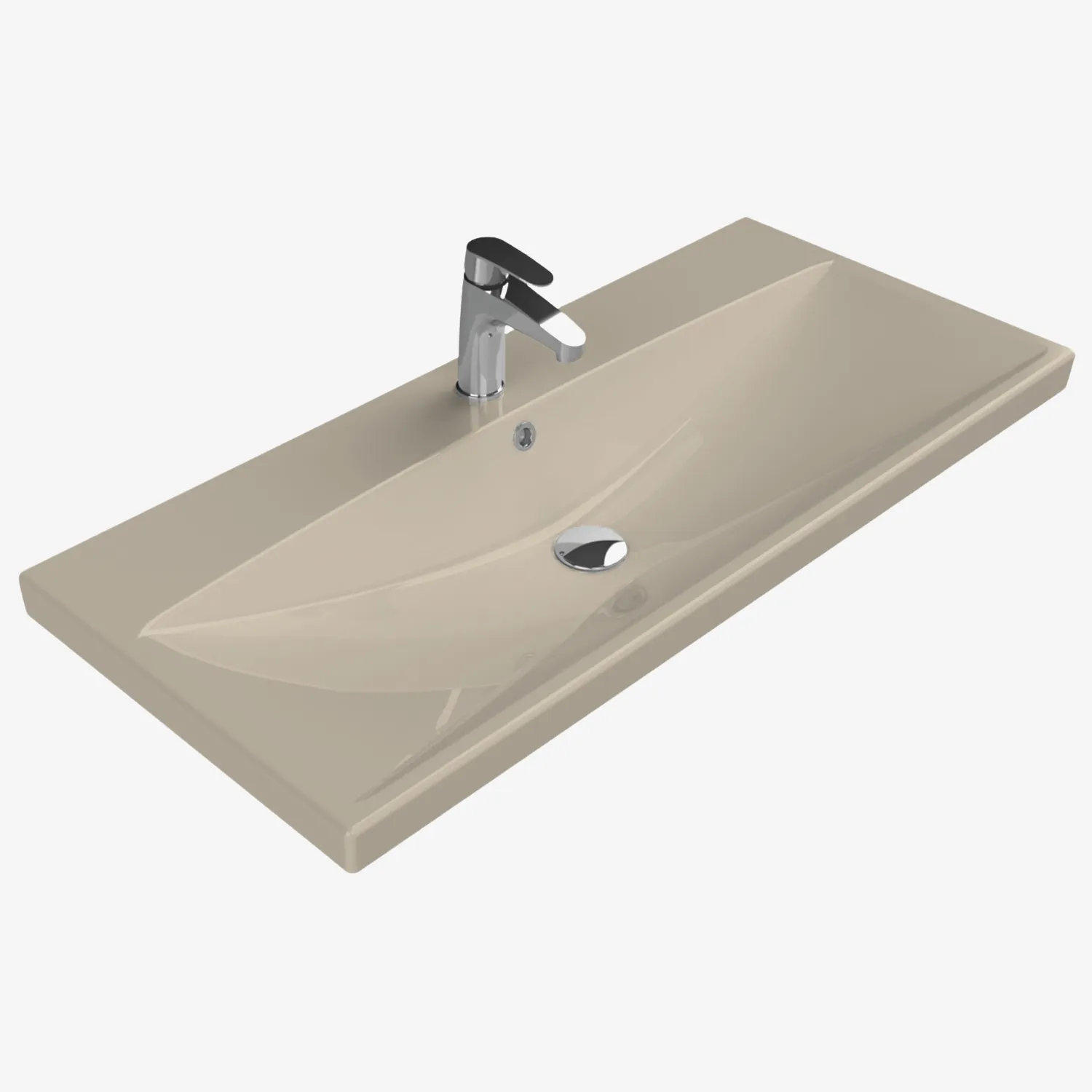 Elite keramische wastafel 120 cm Mat cappuccino