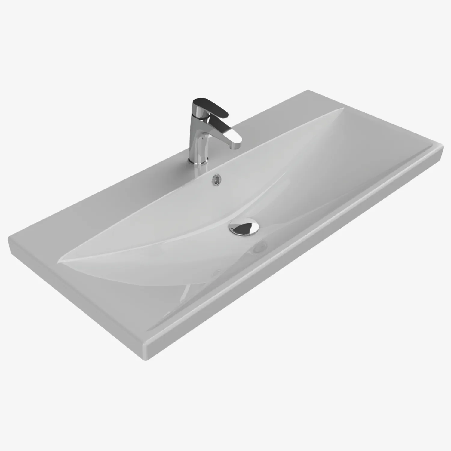 Elite keramische wastafel 120 cm Mat grijs